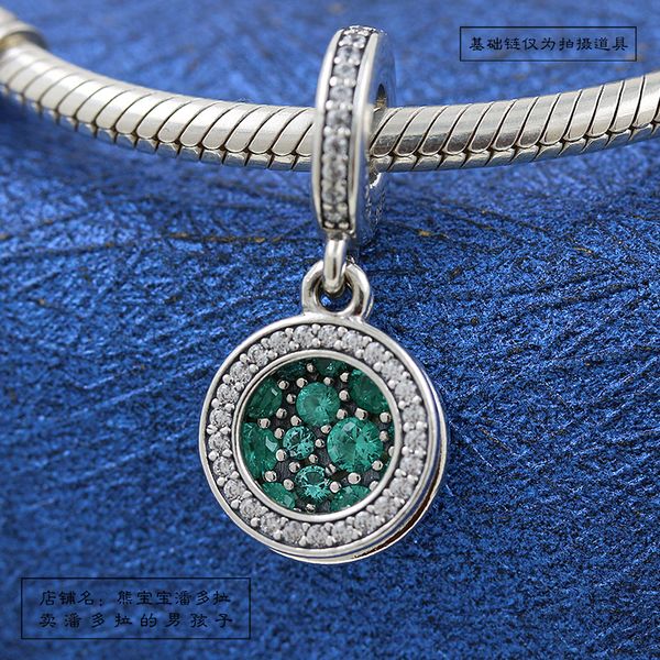 2021 new spring 925 sterling silver sparkling green disc double dangle pendant charm bead fits european pandora jewelry charm bracelets, Black
2021 new spring 925 sterling silver sparkling green disc double dangle pendant charm bead fits european pandora jewelry charm bracelets, Black