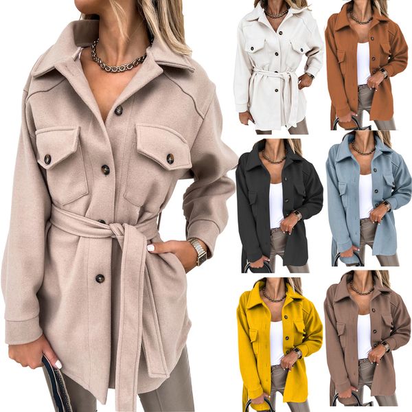 women blend single breasted trench coat adults tie up solid color cool long sleeve lapel outerwear with pockets belts 221119, Black
women blend single breasted trench coat adults tie up solid color cool long sleeve lapel outerwear with pockets belts 221119, Black