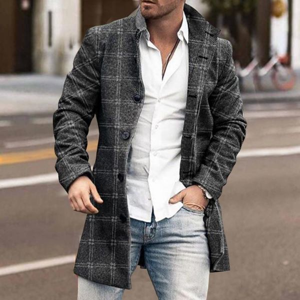 men's jackets men overcoat plaid singlebreasted turndown collar long sleeves slim midlength jacket coat male clothing streetwear 221121, Black;brown
men's jackets men overcoat plaid singlebreasted turndown collar long sleeves slim midlength jacket coat male clothing streetwear 221121, Black;brown