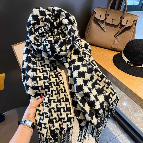 scarf womens winter korean versatile decoration warmth keeping neck cashmere double sided knitted plaid scarf shawl women, Blue;gray
scarf womens winter korean versatile decoration warmth keeping neck cashmere double sided knitted plaid scarf shawl women, Blue;gray