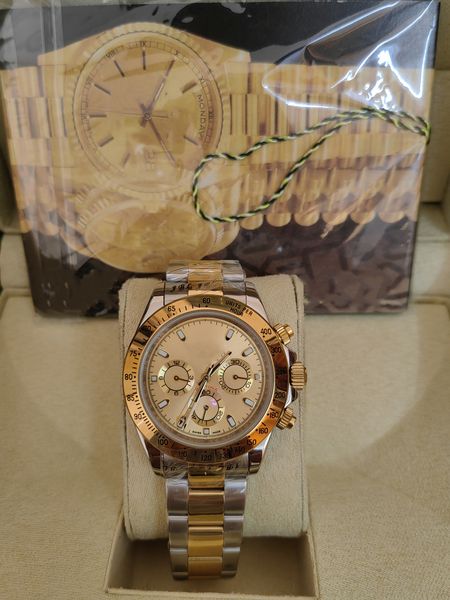 with original box men's 40mm automatic mechanical watch 116519 all stainless steel ceramic watch folding buckle waterproof super bright, Slivery;brown
with original box men's 40mm automatic mechanical watch 116519 all stainless steel ceramic watch folding buckle waterproof super bright, Slivery;brown