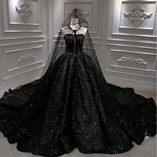 vintage black gothic a-line wedding dresses 2023 strapless lace-up corset gillter sparkly princess church garden bridal gown, White
vintage black gothic a-line wedding dresses 2023 strapless lace-up corset gillter sparkly princess church garden bridal gown, White