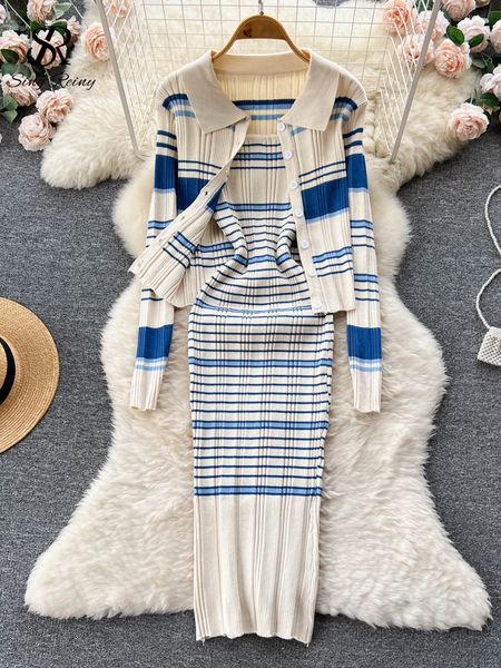 two piece dress casual dresses singreiny panelled striped sweet knitted sets turn down collar knitwear idi slim camis dress women autumn two, White
two piece dress casual dresses singreiny panelled striped sweet knitted sets turn down collar knitwear idi slim camis dress women autumn two, White