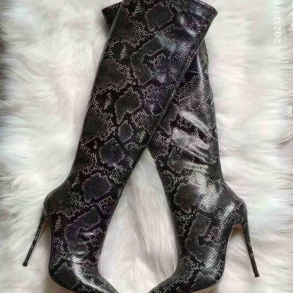 boots british style pointed toe ultra fine high heeled knee women's boots snake print color blocking back zipper women's shoes 220, Black
boots british style pointed toe ultra fine high heeled knee women's boots snake print color blocking back zipper women's shoes 220, Black