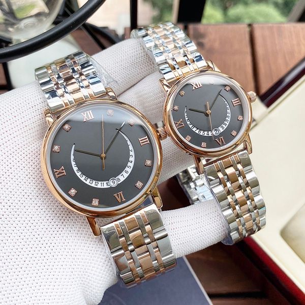 couple watch mens watch quartz movement 40mm 30mm round bezel fashion business wristwatches montre de luxe, Slivery;brown
couple watch mens watch quartz movement 40mm 30mm round bezel fashion business wristwatches montre de luxe, Slivery;brown