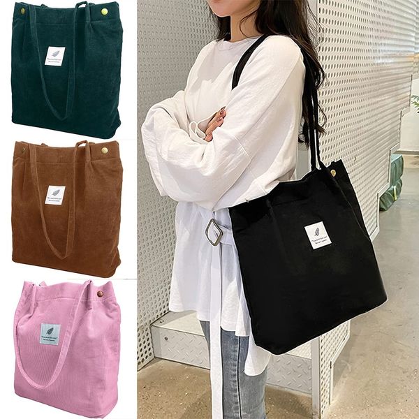 evening bags women corduroy shoulder shopping reusable casual outdoor party tote female bag handbags with button eco organizer 221119
evening bags women corduroy shoulder shopping reusable casual outdoor party tote female bag handbags with button eco organizer 221119