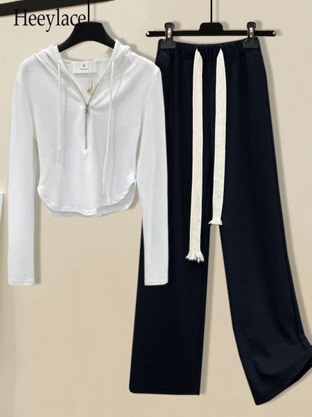 women's two piece pants autumn 2 sets for women long sleeve hooded solid and wide leg korean casual sportswear outfits 221121, White
women's two piece pants autumn 2 sets for women long sleeve hooded solid and wide leg korean casual sportswear outfits 221121, White