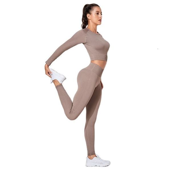 yoga outfits sports wear for women brown seamless yoga suit for fitness set ribbed high waist elastic yoga set sports running gym clothing 2, White;red
yoga outfits sports wear for women brown seamless yoga suit for fitness set ribbed high waist elastic yoga set sports running gym clothing 2, White;red