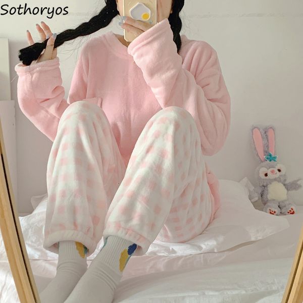 women's sleepwear sweet pajama sets women candy color long sleeve bundle pants plaid students flannel fashion cozy thicker lounge 2211, Black;red
women's sleepwear sweet pajama sets women candy color long sleeve bundle pants plaid students flannel fashion cozy thicker lounge 2211, Black;red