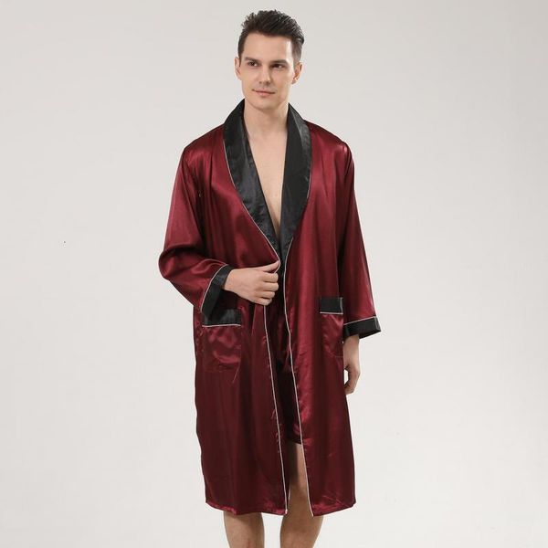 men s sleepwear men satin robe set loose bathrobe gown long sleeve 2pcs sleewear lapel shorts male casual sleep silky pajamas 221119, Black;brown
men s sleepwear men satin robe set loose bathrobe gown long sleeve 2pcs sleewear lapel shorts male casual sleep silky pajamas 221119, Black;brown