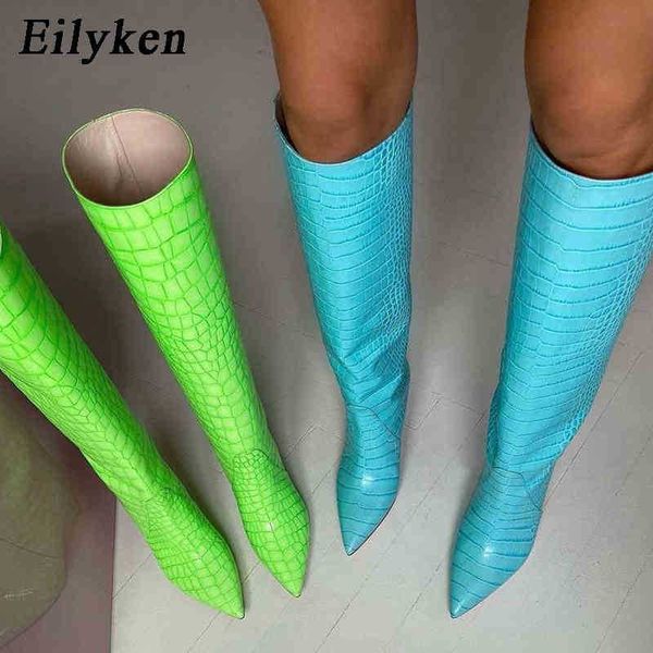 fashion boots brand fluorescent green blue crocodile leather women knee high boots heels pointed toe spring autumn long shoes black 220913
fashion boots brand fluorescent green blue crocodile leather women knee high boots heels pointed toe spring autumn long shoes black 220913