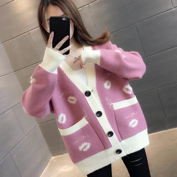 women's sweaters classic retro pattern mouth style sweater winter knit thickened female cardigan lovely funny white pink knitwear women, White;black
women's sweaters classic retro pattern mouth style sweater winter knit thickened female cardigan lovely funny white pink knitwear women, White;black