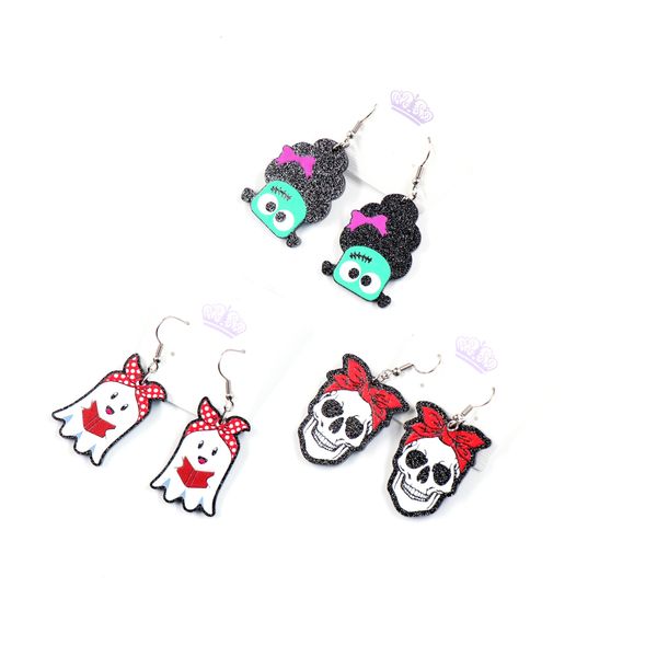 dangle chandelier halloween earrings glitter acrylic holiday ghost skull 220920, Silver
dangle chandelier halloween earrings glitter acrylic holiday ghost skull 220920, Silver