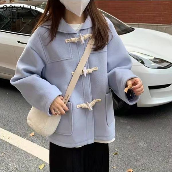 women blend horn button warm soft kawaii design gentle loose winter solid college cozy chic youth sweet ulzzang 221119, Black
women blend horn button warm soft kawaii design gentle loose winter solid college cozy chic youth sweet ulzzang 221119, Black