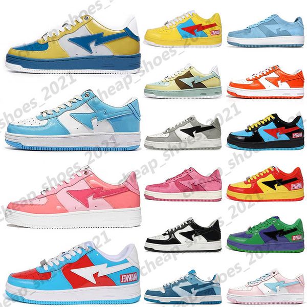 designer sk8 casual shoes platform sneakers trainers patent leather black blue red white color camo combo pink grey bapestas baped sk8 sta w
designer sk8 casual shoes platform sneakers trainers patent leather black blue red white color camo combo pink grey bapestas baped sk8 sta w