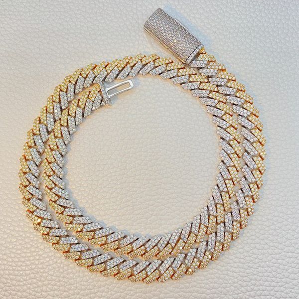 new fashion 18-24inch 925 sterling silver gold plated double colors bling moissanite cuban chain necklace for women/men
new fashion 18-24inch 925 sterling silver gold plated double colors bling moissanite cuban chain necklace for women/men