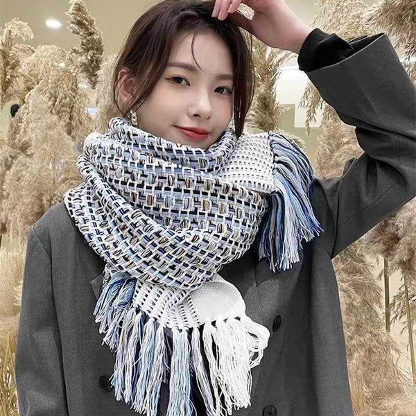 knitted scarf womens autumn and winter extension thickened warm woven tassel versatile long scarf decorative shawl bib, Blue;gray
knitted scarf womens autumn and winter extension thickened warm woven tassel versatile long scarf decorative shawl bib, Blue;gray