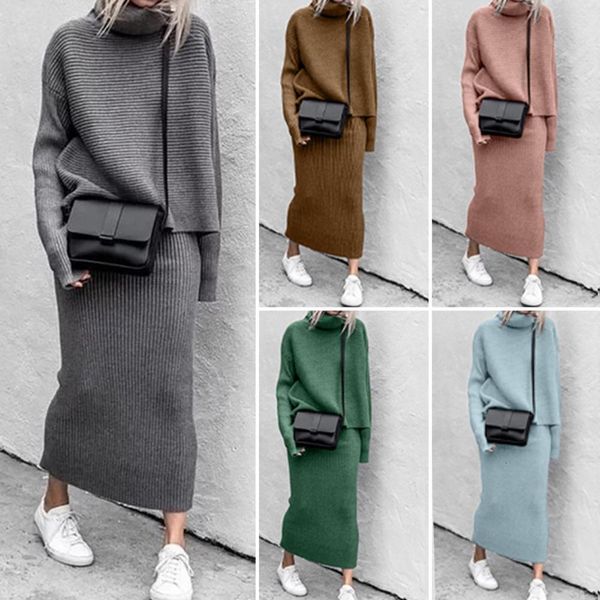 two piece dress casual dresses 2 pcsset loose high collar knitting women skirt set warm pullover long sleeves winter sweater suit for daily, White
two piece dress casual dresses 2 pcsset loose high collar knitting women skirt set warm pullover long sleeves winter sweater suit for daily, White