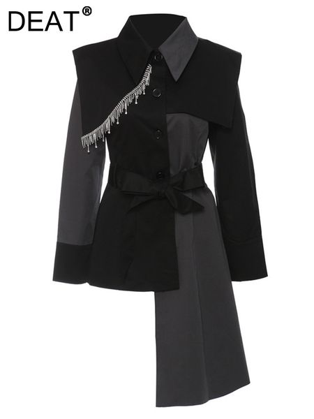 women's trench coats deat autumn and summer fashion women clothing turn down collar full sleeves spliced asymmetrical jackets 1de607101, Tan;black
women's trench coats deat autumn and summer fashion women clothing turn down collar full sleeves spliced asymmetrical jackets 1de607101, Tan;black