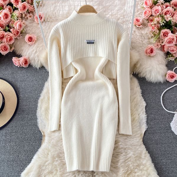 two piece dress casual dresses women knitted vest suit autumn korea long sleeve short pullovers knitwearslim bodycon sling 2 piece set 22112, White
two piece dress casual dresses women knitted vest suit autumn korea long sleeve short pullovers knitwearslim bodycon sling 2 piece set 22112, White