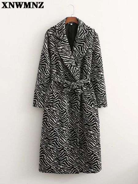 women blends xnwmnz fashion zebra stripe print winter long coat women with belt double breasted thick warm soft slim fit elegant streetwear, Black
women blends xnwmnz fashion zebra stripe print winter long coat women with belt double breasted thick warm soft slim fit elegant streetwear, Black
