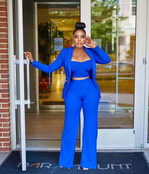 women's plus size tracksuits perl crop vestcoatpants suit plus size three piece set women outfit decent ol office female fall clothing, Black
women's plus size tracksuits perl crop vestcoatpants suit plus size three piece set women outfit decent ol office female fall clothing, Black