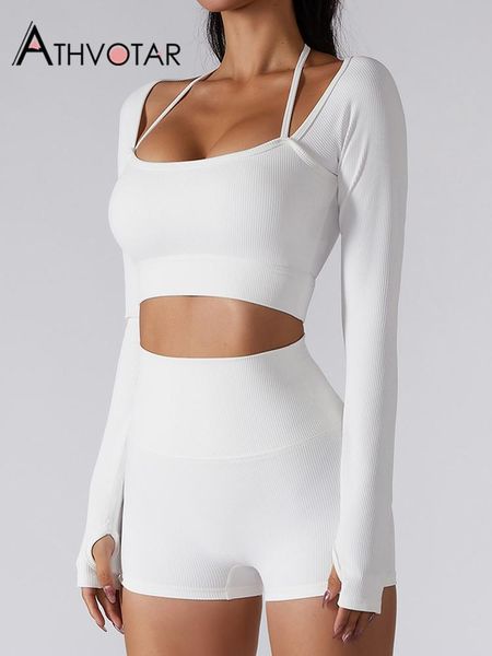 womens two piece pants athvotar sets seamless women fitness bra crop trouser suits solid ribbed long sleeve leggings shorts gym female cloth, White
womens two piece pants athvotar sets seamless women fitness bra crop trouser suits solid ribbed long sleeve leggings shorts gym female cloth, White