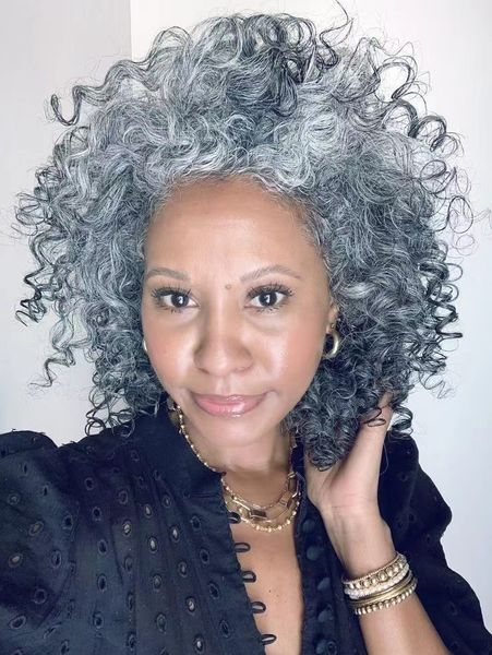 natural grey curly gray human hair wig salt n pepper silver color glueless weft breathable cap 130%density 14inch none lace wigs, Black;brown
natural grey curly gray human hair wig salt n pepper silver color glueless weft breathable cap 130%density 14inch none lace wigs, Black;brown