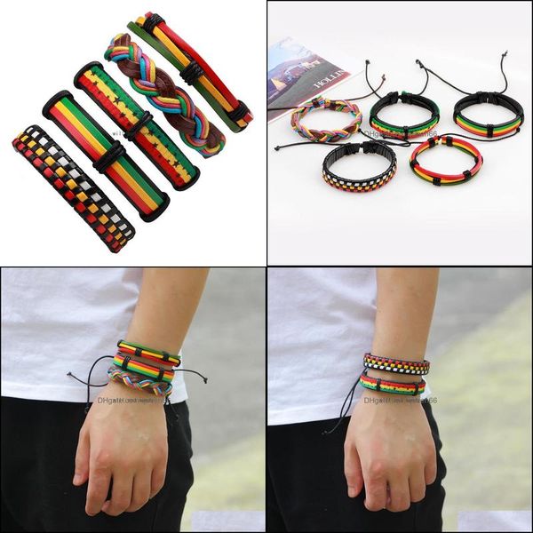 charm bracelets women men mtilayer rainbow leather rope bracelet adjustable hip hop jewelry vintage 5pcs/set braided bracelets bangl dhcud, Golden;silver
charm bracelets women men mtilayer rainbow leather rope bracelet adjustable hip hop jewelry vintage 5pcs/set braided bracelets bangl dhcud, Golden;silver