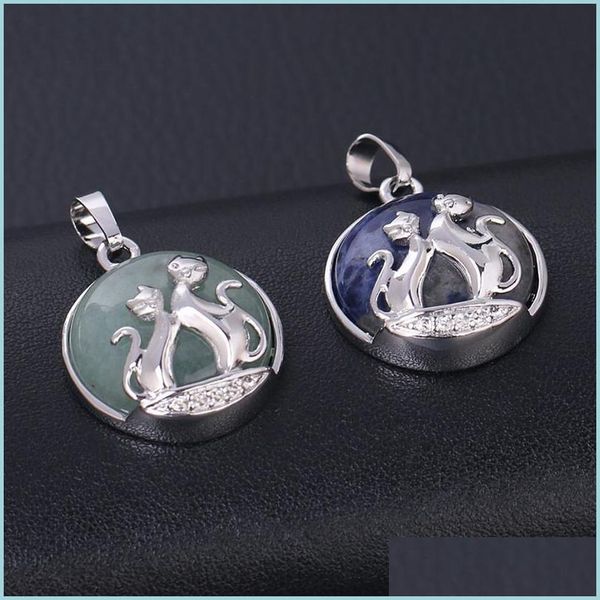 pendant necklaces qimoshi cute crystal double cat play side pendant necklace natural stone moon couple jewelry gift female animal dr dhsmp, Silver
pendant necklaces qimoshi cute crystal double cat play side pendant necklace natural stone moon couple jewelry gift female animal dr dhsmp, Silver