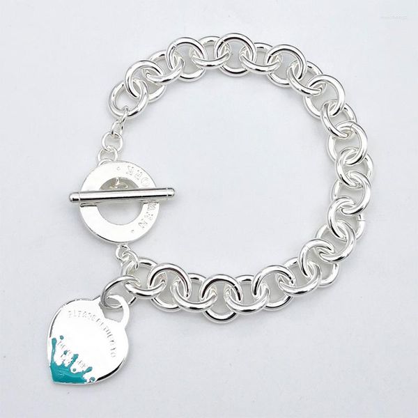 charm bracelets 925 sterling silver ot buckle classic enamel heart bracelet women's fashion light jewelry wedding christmas, Golden;silver
charm bracelets 925 sterling silver ot buckle classic enamel heart bracelet women's fashion light jewelry wedding christmas, Golden;silver