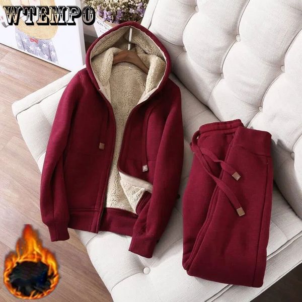 womens two piece pants sportswear suit plush thick hooded suits solid zipper coat casual trousers set winter warm outfits tracksuits 221121, White
womens two piece pants sportswear suit plush thick hooded suits solid zipper coat casual trousers set winter warm outfits tracksuits 221121, White