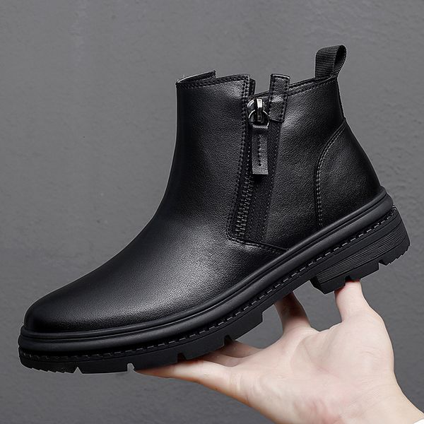 boots man winter chelsea fur warm male casual genuine leather shoes designer men's dress boot handmade zipper business footwear 221121, Black
boots man winter chelsea fur warm male casual genuine leather shoes designer men's dress boot handmade zipper business footwear 221121, Black