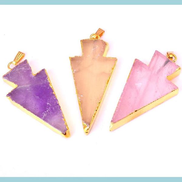 pendant necklaces natural gem stone gilding arrowhead pendant necklace rose quartz amethyst drop delivery jewelry necklaces pendants dhw06, Silver
pendant necklaces natural gem stone gilding arrowhead pendant necklace rose quartz amethyst drop delivery jewelry necklaces pendants dhw06, Silver