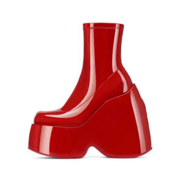 boots spring and autumn new thick bottom muffin heel slope square head casual leather shoes silver elastic boots side zipper short, Black
boots spring and autumn new thick bottom muffin heel slope square head casual leather shoes silver elastic boots side zipper short, Black