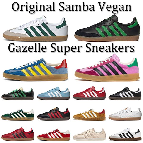 designer wales bonner x samba running shoes for men women sambas trainers gazelles monogram vegan white black gum red velvet yellow green pl