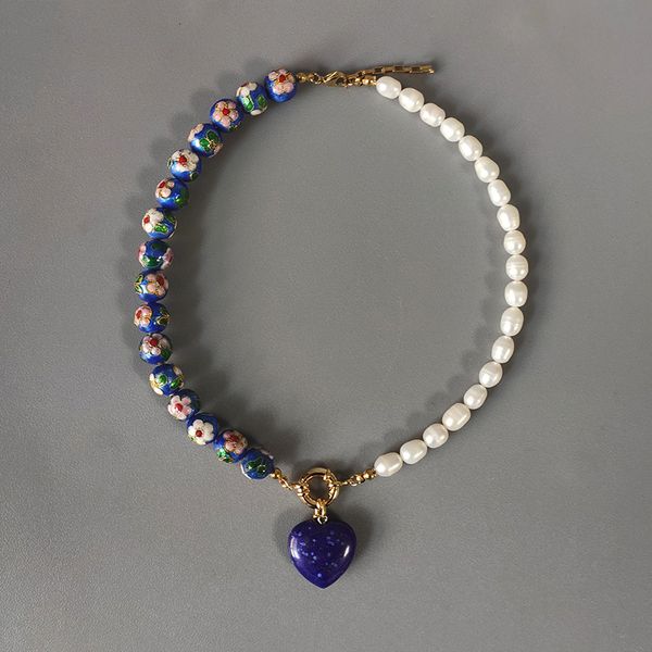 chokers fashion heart shaped stone pendant necklace natural freshwater pearl cloisonne bead stitching choker women banquet trend jewelry 221, Golden;silver
chokers fashion heart shaped stone pendant necklace natural freshwater pearl cloisonne bead stitching choker women banquet trend jewelry 221, Golden;silver