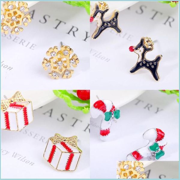 stud enamel crystal christams earrings santa reindeer snowflake stud for girl women fashion jewelry drop delivery dh8pz, Golden;silver
stud enamel crystal christams earrings santa reindeer snowflake stud for girl women fashion jewelry drop delivery dh8pz, Golden;silver