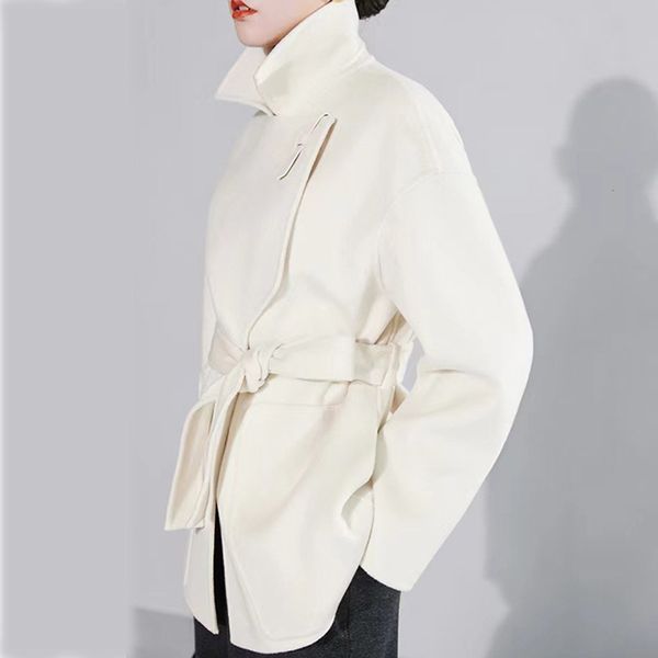 women blends autumn winter one button medium length double sided 100 woolen coat lace up office suit jacket white black 221119
women blends autumn winter one button medium length double sided 100 woolen coat lace up office suit jacket white black 221119