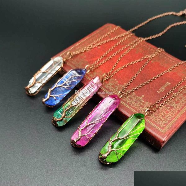 pendant necklaces wire wrap tree of life natural stone pendant necklace crystal point women men necklaces fashion jewelry gift drop dhe7b, Silver
pendant necklaces wire wrap tree of life natural stone pendant necklace crystal point women men necklaces fashion jewelry gift drop dhe7b, Silver