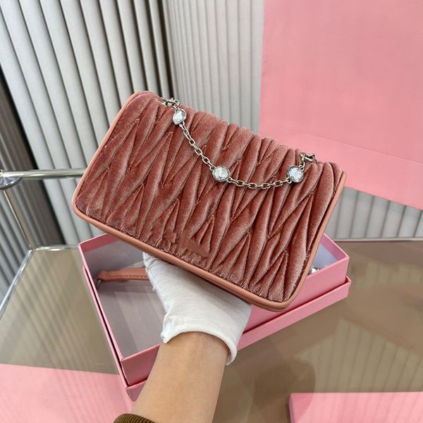 prad bag pleated mini bag rhinestone chain bags flap crossbody shoulder bags velvet coin change purse women handbags genuine leather clutch, Blue;pink
prad bag pleated mini bag rhinestone chain bags flap crossbody shoulder bags velvet coin change purse women handbags genuine leather clutch, Blue;pink