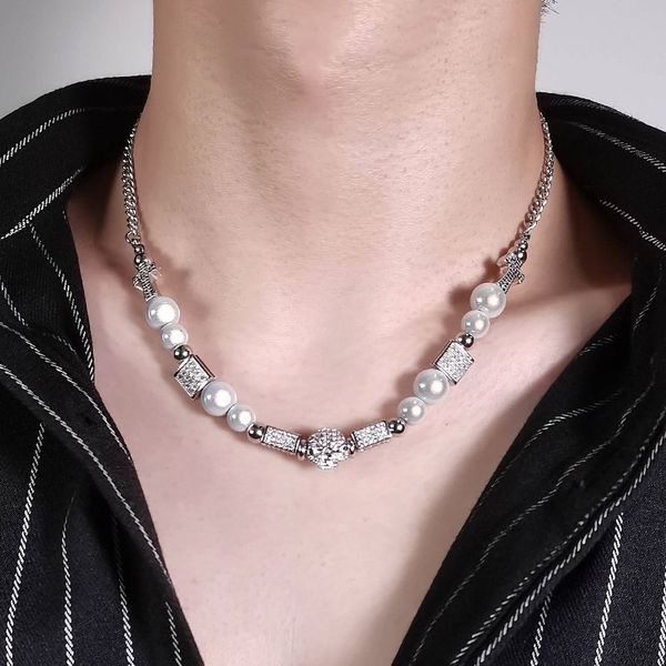 chokers stainless steel zircon skull cross reflective pearl necklace men choker trend men s neck chain fashion party jewelry 221121, Golden;silver
chokers stainless steel zircon skull cross reflective pearl necklace men choker trend men s neck chain fashion party jewelry 221121, Golden;silver