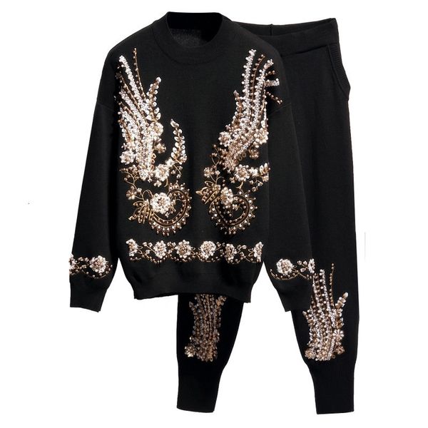 women's two piece pants autumn winter tracksuit women fashion beading long sleeve knitted sweater harlan 2 set ladies clothing g615 221, White
women's two piece pants autumn winter tracksuit women fashion beading long sleeve knitted sweater harlan 2 set ladies clothing g615 221, White