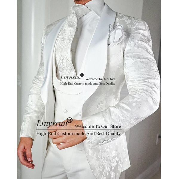 men's suits blazers white jacquard men slim fit 3 piece jacket vest pants set wedding groom tuxedos formal business male blazer costume, White;black
men's suits blazers white jacquard men slim fit 3 piece jacket vest pants set wedding groom tuxedos formal business male blazer costume, White;black