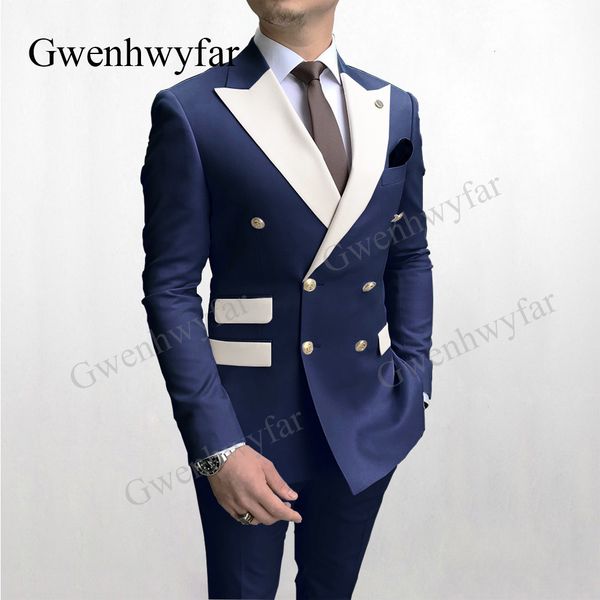 mens suits blazers gwenhwyfar solid navy party tuxedos 2 pieces latest mix color white lapel gold buttons fashion style 221121, White;black
mens suits blazers gwenhwyfar solid navy party tuxedos 2 pieces latest mix color white lapel gold buttons fashion style 221121, White;black