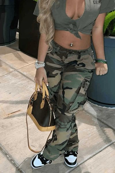 clothes y2k parachute cargo pants for women green casual print camouflage trousers baggy straight pants streetwear, Black;white
clothes y2k parachute cargo pants for women green casual print camouflage trousers baggy straight pants streetwear, Black;white