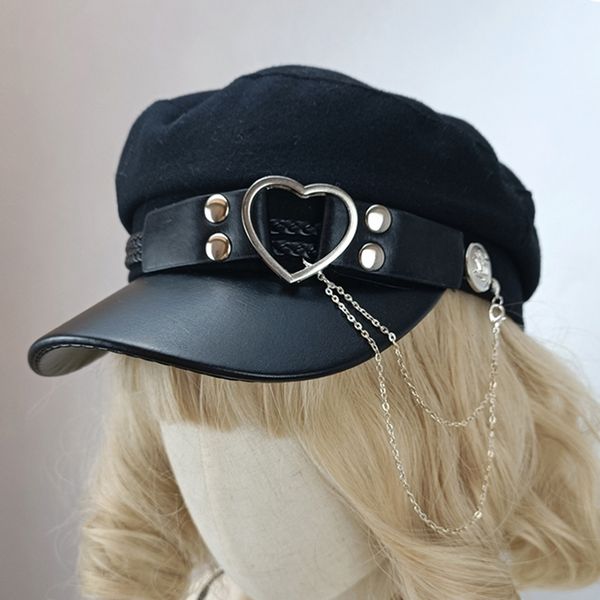 ball caps gothic lolita black military hat jk sailor s girls captain beret flat travel cadet octagonal 221122, Blue;gray
ball caps gothic lolita black military hat jk sailor s girls captain beret flat travel cadet octagonal 221122, Blue;gray