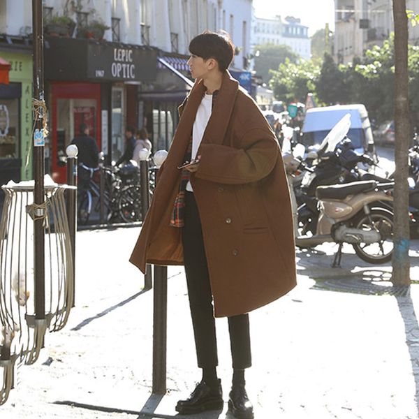 men's wool blends autumn winter fashion woolen blends coat men korean style lapel solid windbreaker thick korean casual coat male s85 2, Black
men's wool blends autumn winter fashion woolen blends coat men korean style lapel solid windbreaker thick korean casual coat male s85 2, Black