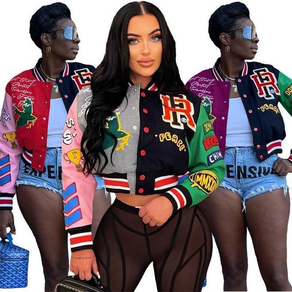 plus size 3xl womens jacket designer fall and winter fashion pattern printed thread color contrast button baseball uniform 3 colous, Black;brown
plus size 3xl womens jacket designer fall and winter fashion pattern printed thread color contrast button baseball uniform 3 colous, Black;brown