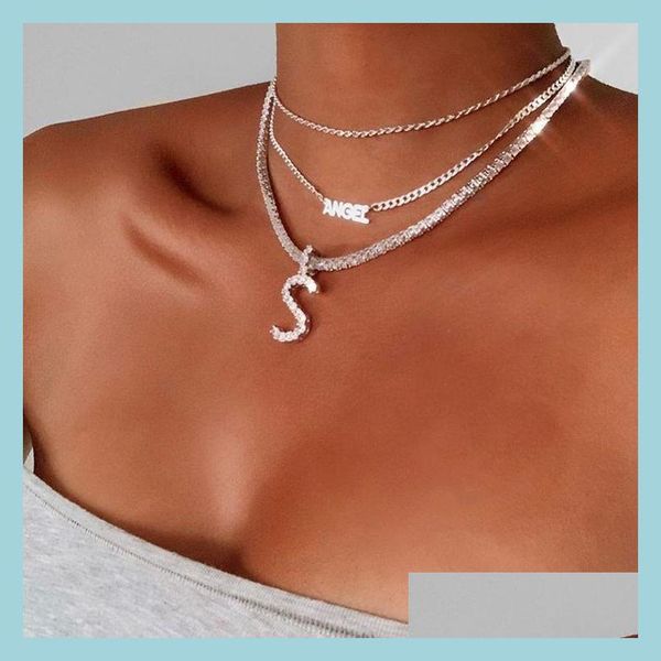 pendant necklaces 26 english letter iced out necklace crystal diamond sier gold initial necklaces pendants for women fashion jewelry dhbhv, Silver
pendant necklaces 26 english letter iced out necklace crystal diamond sier gold initial necklaces pendants for women fashion jewelry dhbhv, Silver